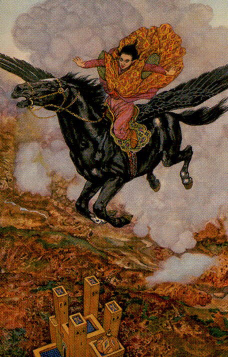 Tarotkaart 'Ridder van Zwaarden'