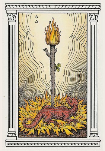 Tarotkaart 'Aas van Staven'