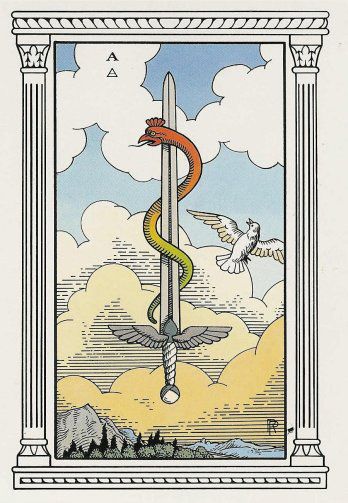 Tarotkaart 'Aas van Zwaarden'