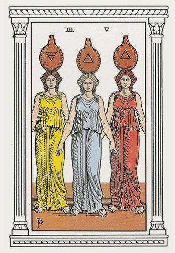 Tarotkaart 'Drie van Kelken'