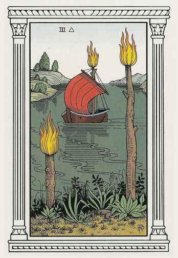 Tarotkaart 'Drie van Staven'