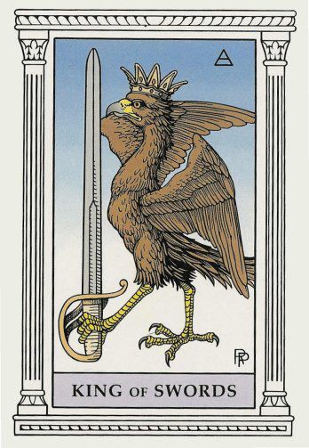 Tarotkaart 'Koning van Zwaarden'