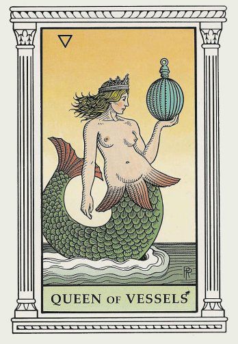 Tarotkaart 'Koningin van Kelken'