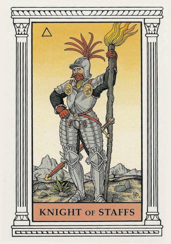 Tarotkaart 'Ridder van Staven'