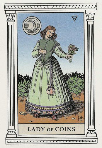 Tarotkaart 'Schildknaap van Pentagrammen'