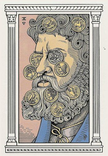 Tarotkaart 'Tien van Pentagrammen'