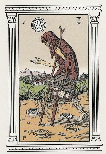 Tarotkaart 'Vijf van Pentagrammen'