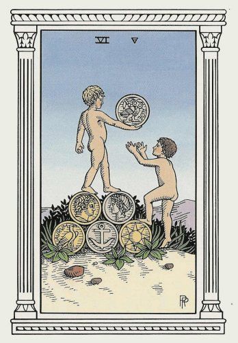 Tarotkaart 'Zes van Pentagrammen'