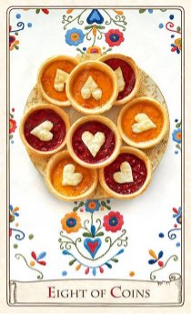 Tarotkaart 'Acht van Pentagrammen'
