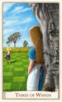 Tarotkaart 'Drie van Staven'