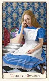 Tarotkaart 'Drie van Zwaarden'