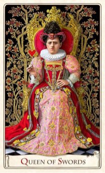 Tarotkaart 'Koningin van Zwaarden'