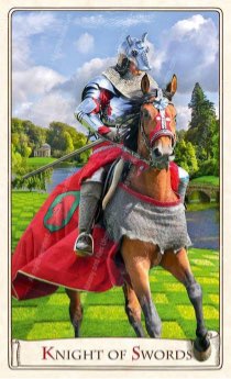 Tarotkaart 'Ridder van Zwaarden'