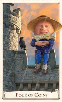 Tarotkaart 'Vier van Pentagrammen'