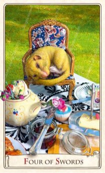 Tarotkaart 'Vier van Zwaarden'