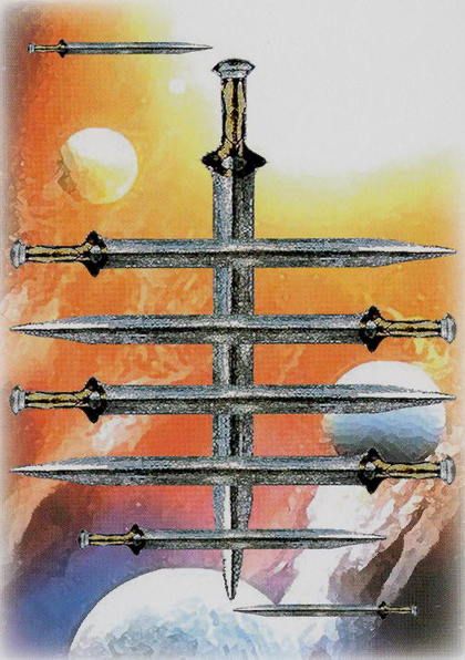 Tarotkaart 'Acht van Zwaarden'