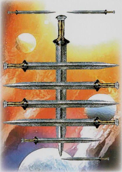 Tarotkaart 'Negen van Zwaarden'