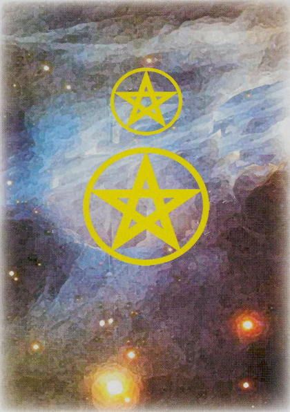 Tarotkaart 'Twee van Pentagrammen'