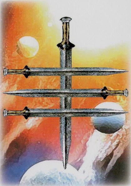 Tarotkaart 'Vier van Zwaarden'