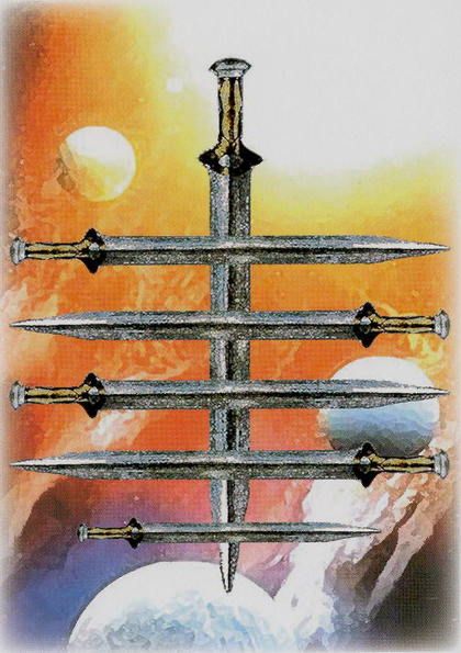 Tarotkaart 'Zes van Zwaarden'