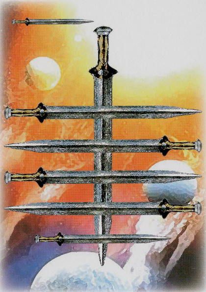 Tarotkaart 'Zeven van Zwaarden'