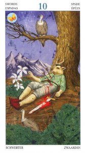 Tarotkaart 'Tien van Zwaarden'