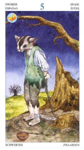 Tarotkaart 'Vijf van Zwaarden'