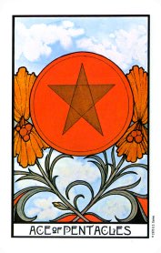 Tarotkaart 'Aas van Pentagrammen'