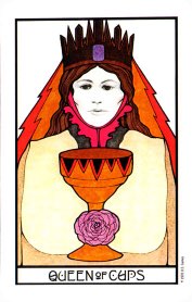 Tarotkaart 'Koningin van Kelken'