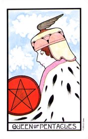 Tarotkaart 'Koningin van Pentagrammen'