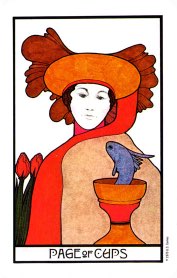 Tarotkaart 'Schildknaap van Kelken'