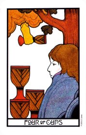Tarotkaart 'Vier van Kelken'