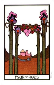 Tarotkaart 'Vier van Staven'