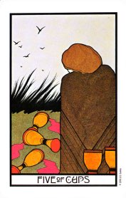 Tarotkaart 'Vijf van Kelken'