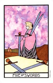 Tarotkaart 'Vijf van Zwaarden'