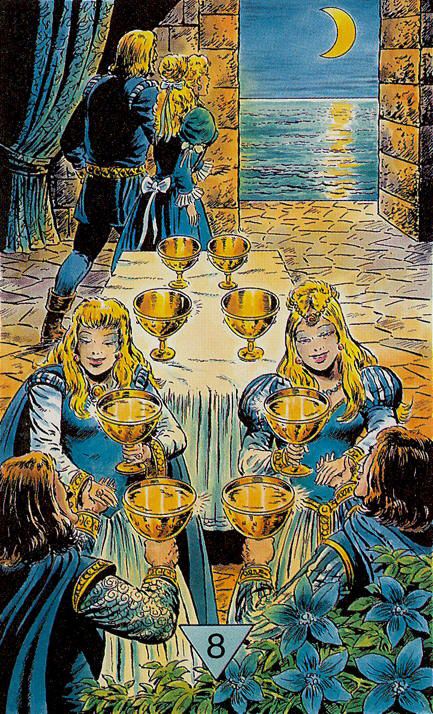 Tarotkaart 'Acht van Kelken'