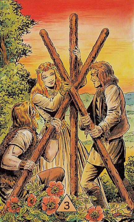 Tarotkaart 'Drie van Staven'