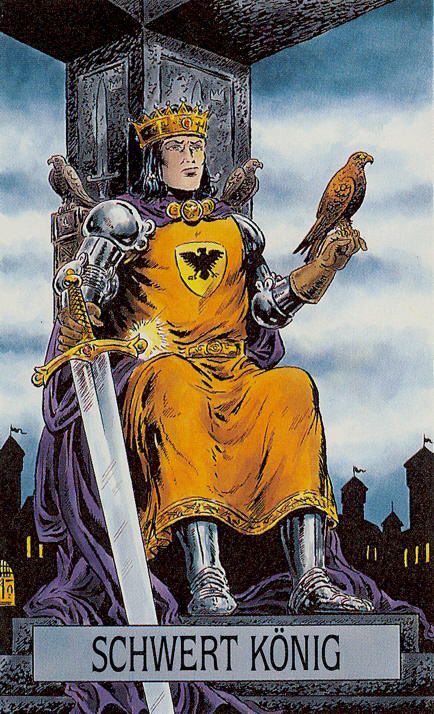 Tarotkaart 'Koning van Zwaarden'
