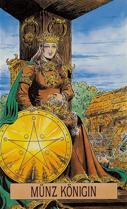 Tarotkaart 'Koningin van Pentagrammen'