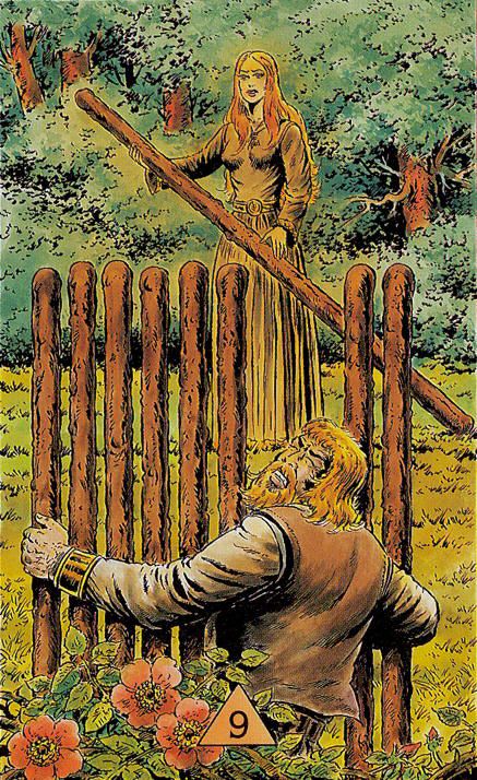 Tarotkaart 'Negen van Staven'