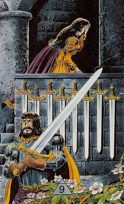 Tarotkaart 'Negen van Zwaarden'
