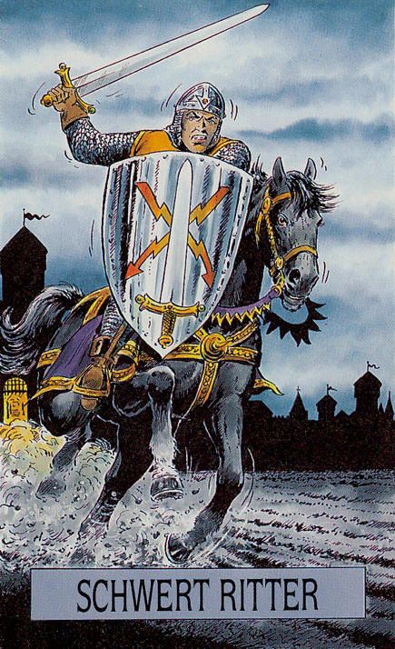 Tarotkaart 'Ridder van Zwaarden'