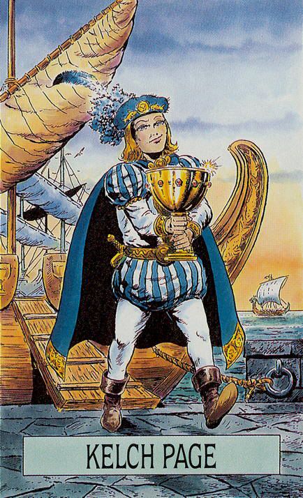 Tarotkaart 'Schildknaap van Kelken'