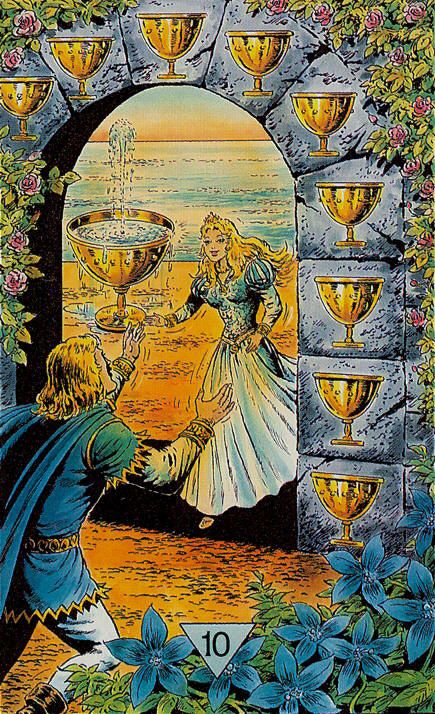 Tarotkaart 'Tien van Kelken'