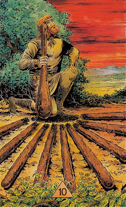 Tarotkaart 'Tien van Staven'