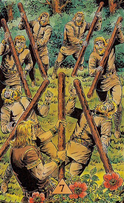 Tarotkaart 'Zeven van Staven'