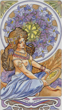 Tarotkaart 'Koningin van Pentagrammen'