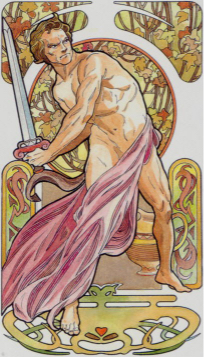 Tarotkaart 'Schildknaap van Zwaarden'