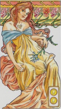 Tarotkaart 'Twee van Pentagrammen'