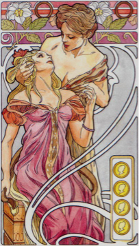 Tarotkaart 'Vier van Pentagrammen'